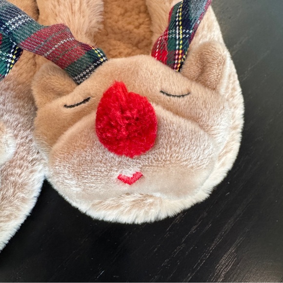 Zara Girls Reindeer Holiday Faux Fur Slippers, NWOT Size 28/29 (US 11) - Picture 4 of 7